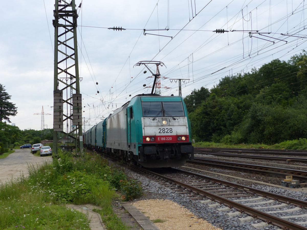 NMBS loc 2828 Rangierbahnhof Gremberg, Kln, Deutschland 09-07-2016.

NMBS loc 2828 rangeerstation Gremberg, Keulen, Duitsland 09-07-2016.