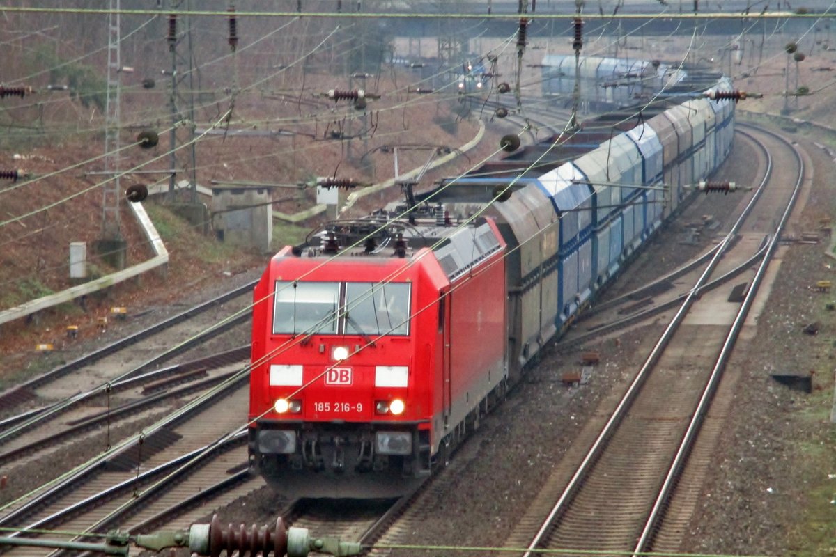 PKP Kohlezug mit 185 216 durchfahrt Duisburg-Kaiserberg am 30 Jnner 2018.