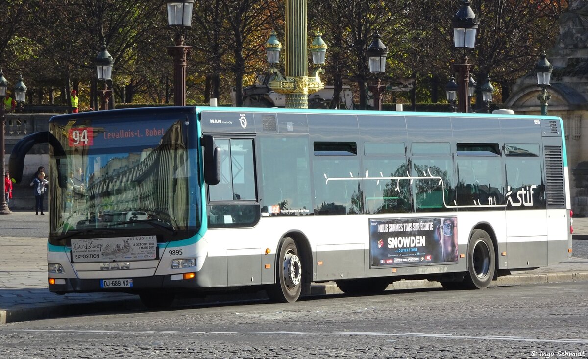 RATP Paris | Nr. 9895 | DJ-689-VX | MAN Lion`s City | 31.10.2016 in Paris