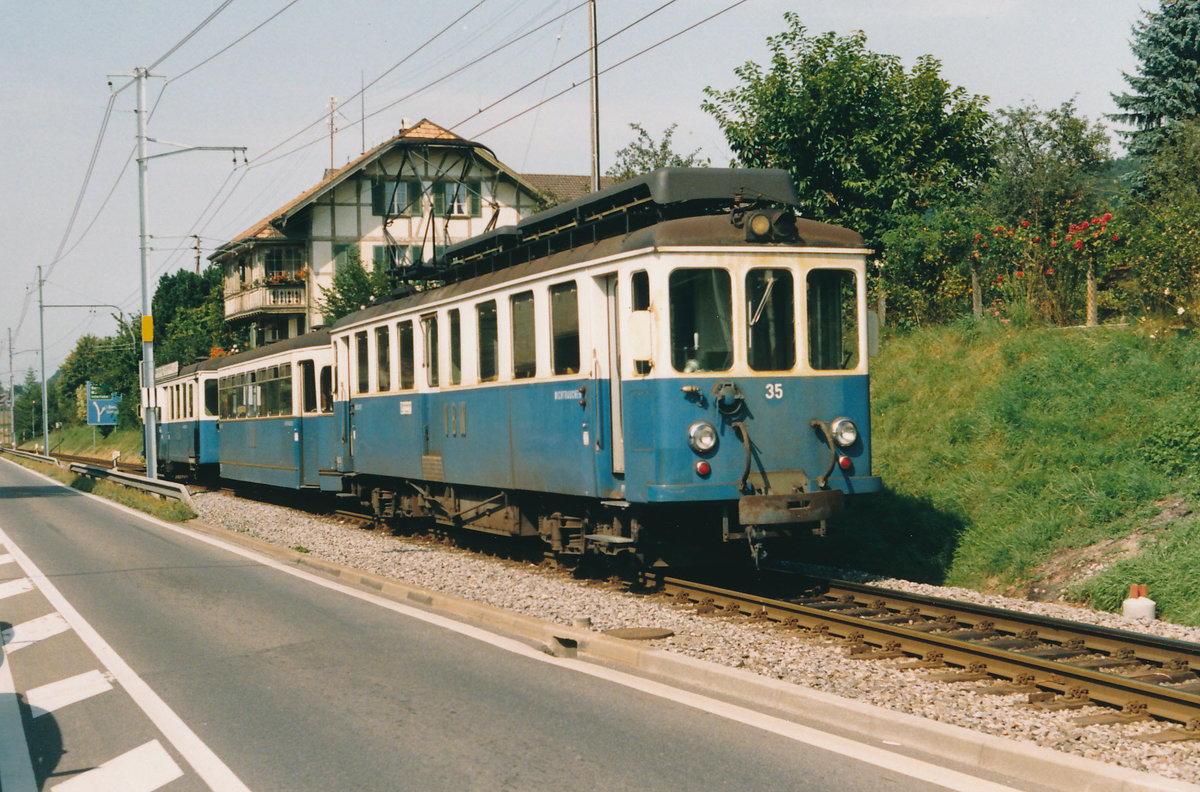 RBS/VBW:
 DR SCHNÄLLST WÄG NACH WORB 
MIT DEM BLAUE BÄHNLI WÄHREND DEN 80er-JAHREN DOKUMENTIERT.
Foto: Walter Ruetsch
