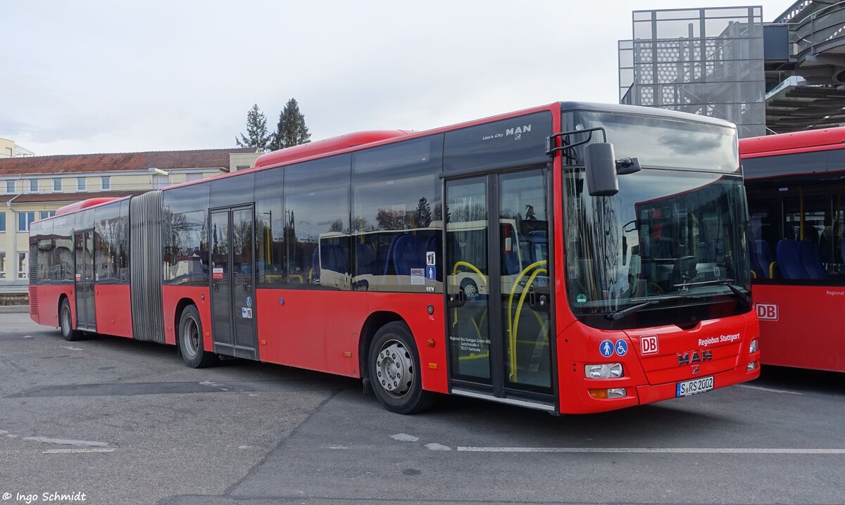 Regional Bus Stuttgart (RBS) | Regiobus Stuttgart | Leihgabe an Klingel Omnibusverkehr aus Weil der Stadt | S-RS 2002 | MAN Lion`s City G | 03.03.2019 in Ditzingen