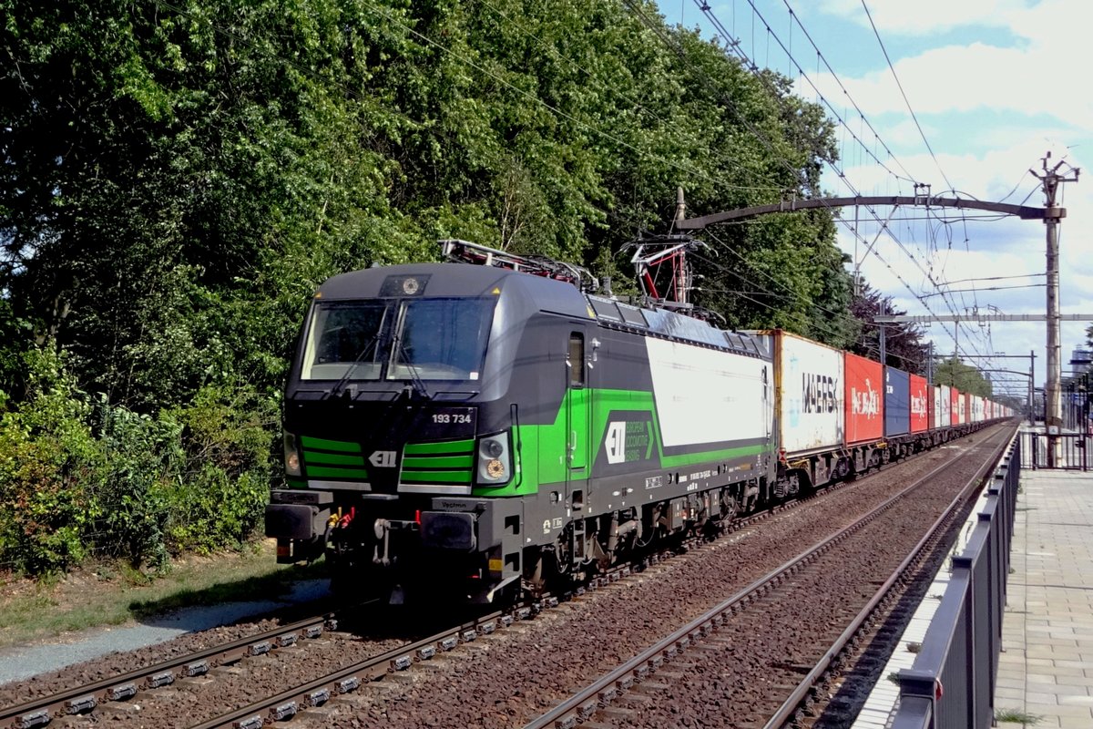 Rückfahrt für ELL/RFO 193 734 au8s Tilburg Universiteit am 4 Augustus 2019.