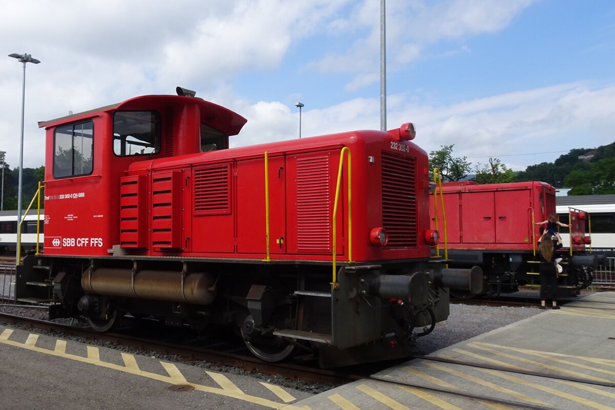 SBB Rangierlok 232 302 steht whrend ein offenes Wochenend ins Bw Olten, 21 Mai 2022.