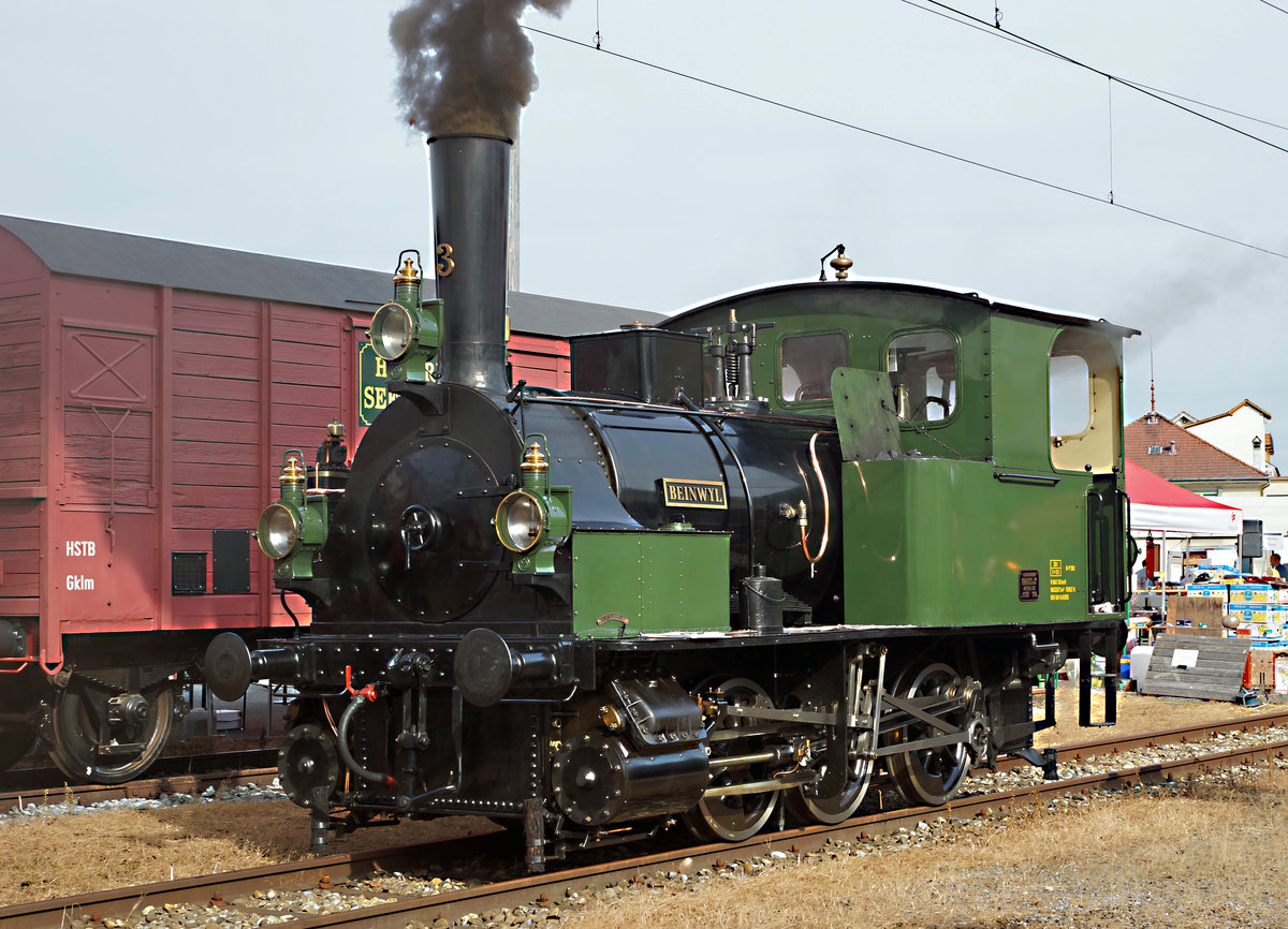 SBB/HSTB: Remisenfest 2016 des Vereins Historische Seethalbahn vom 3. September 2016. Ed 3/3 Beinwil vor der Remise Hochdorf, anlässlich der Vorbereitungsarbeiten.
Foto: Walter Ruetsch