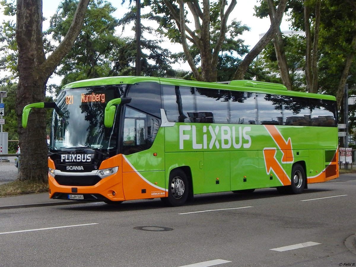 Scania InterLink von Flixbus/Möbius Bus aus Deutschland in Karlsruhe.