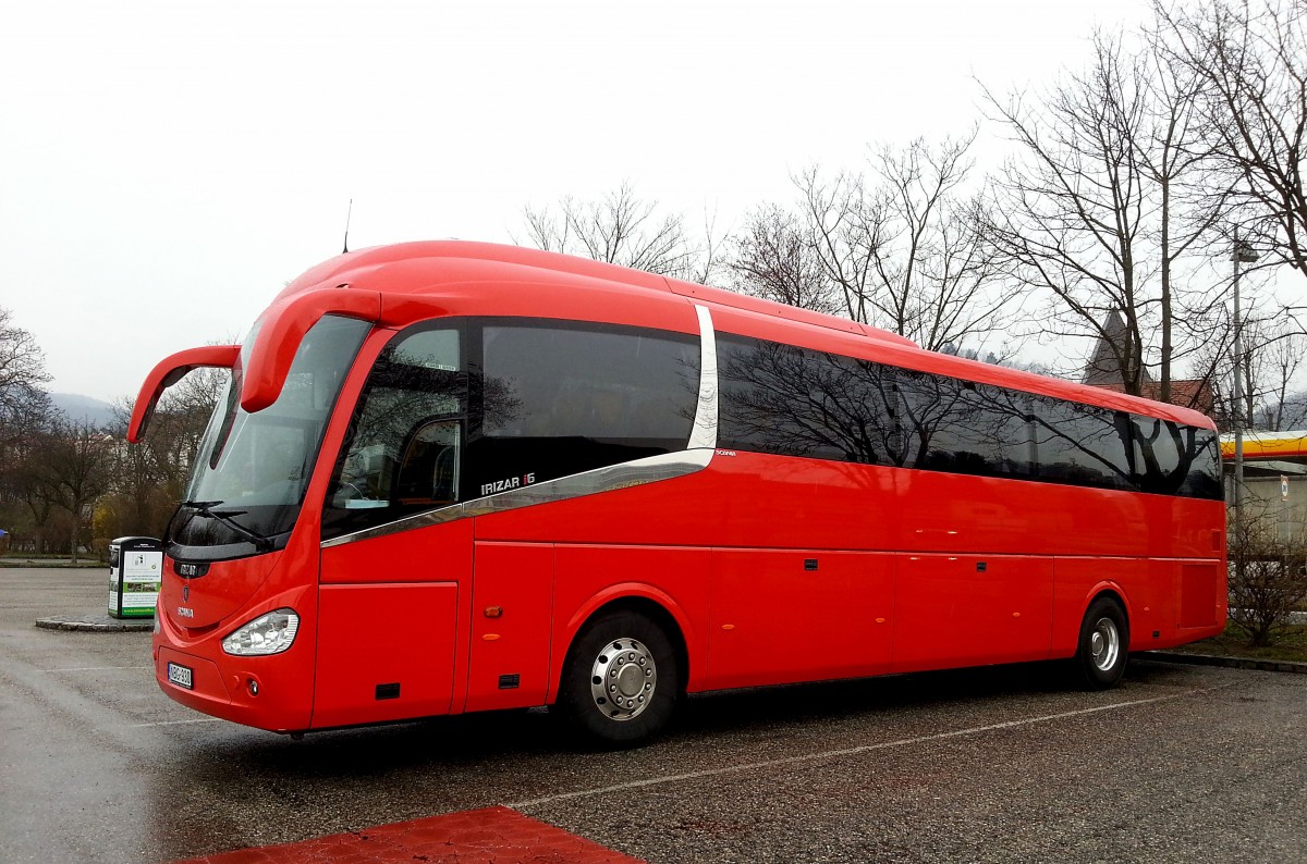 Scania Irizar I6 aus Ungarn am 26.3.2015 in Krems.