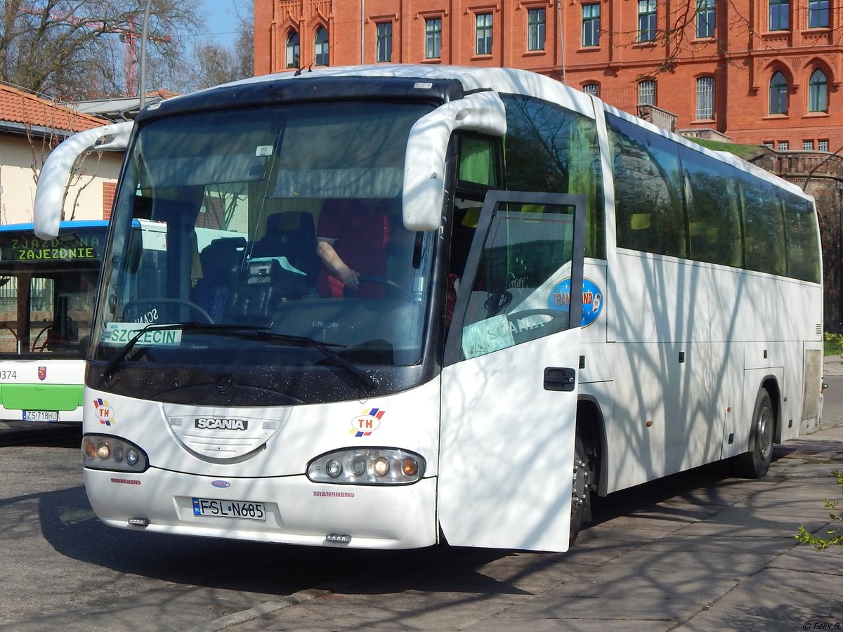 Scania Irizar von Transhand aus Polen in Stettin.