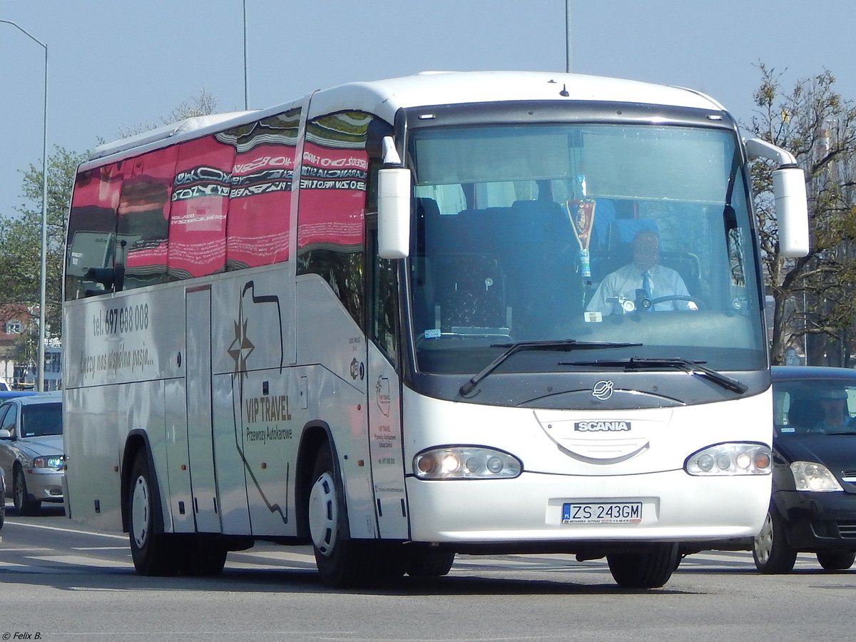 Scania Irizar von VIP Travel - Przewozy Autokarowe aus Polen in Stettin.