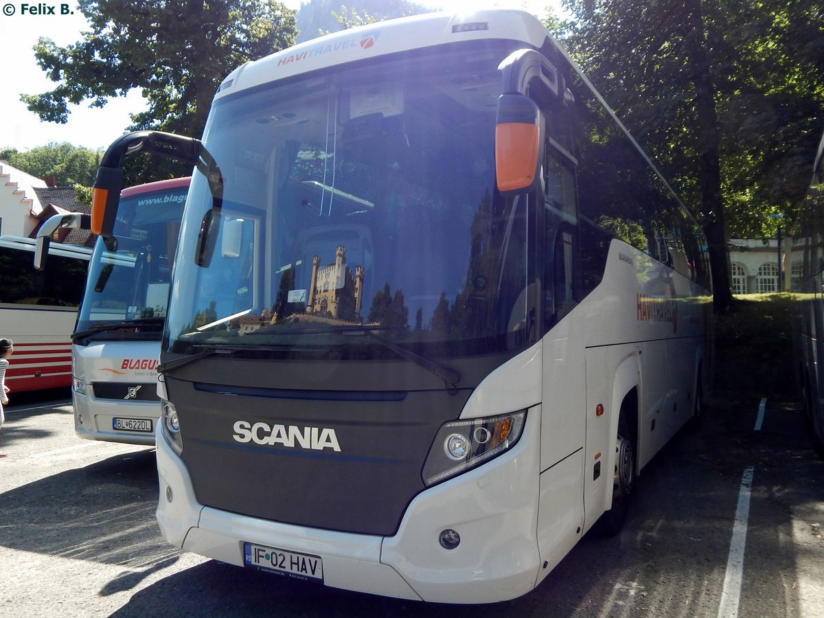 Scania Touring von HaviTravel aus Rumänien/Niederlande in Hohenschwangau.