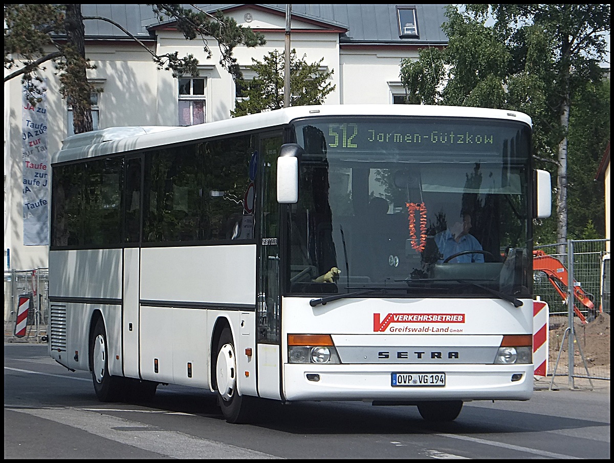 Setra 315 UL der Verkehrsbetrieb Greifswald-Land GmbH in Greifswald.