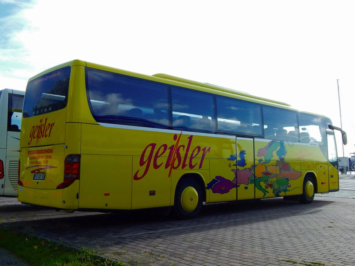 Setra 415 GT-HD von Alge-Reisen aus Deutschland im Stadthafen Sassnitz.