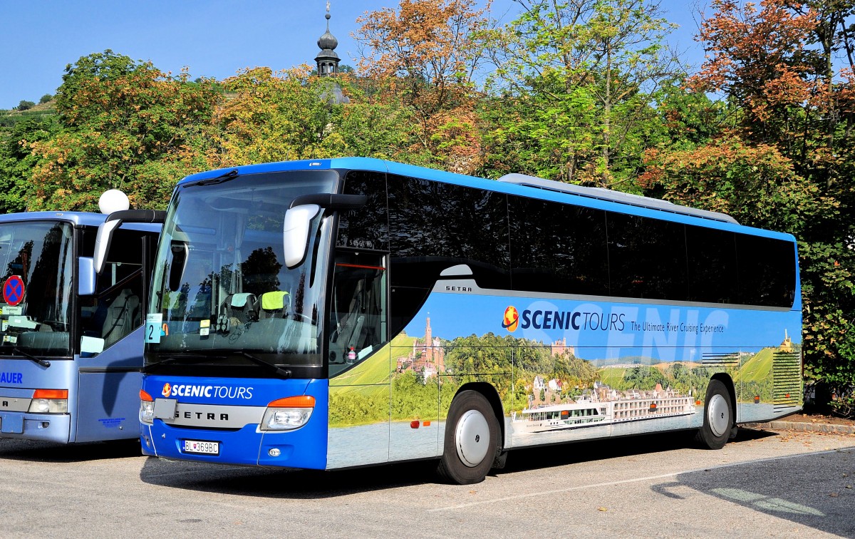 SETRA 415 GT-HD von BLAGUSS/Scenic Tour`s Slowakia im August 2013 in Krems gesehen.