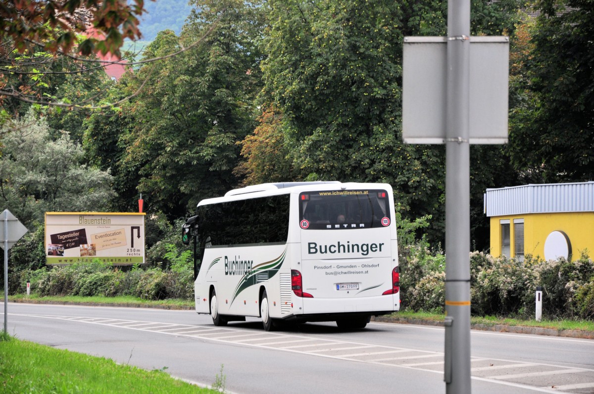 Setra 415 GT-HD von Buchinger Busreisen aus Obersterreich am 20.9.2014 in Krems gesehen.