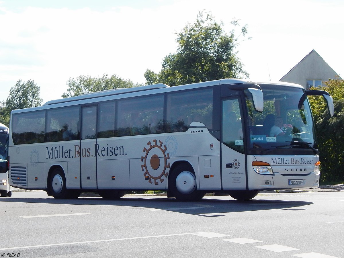 Setra 415 GT von Müller Busreisen aus Deutschland in Sassnitz.