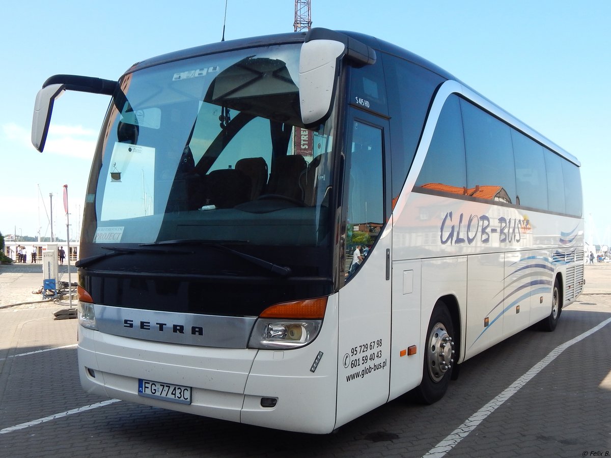 Setra 415 HD von Glob-Bus aus Polen in Stralsund.