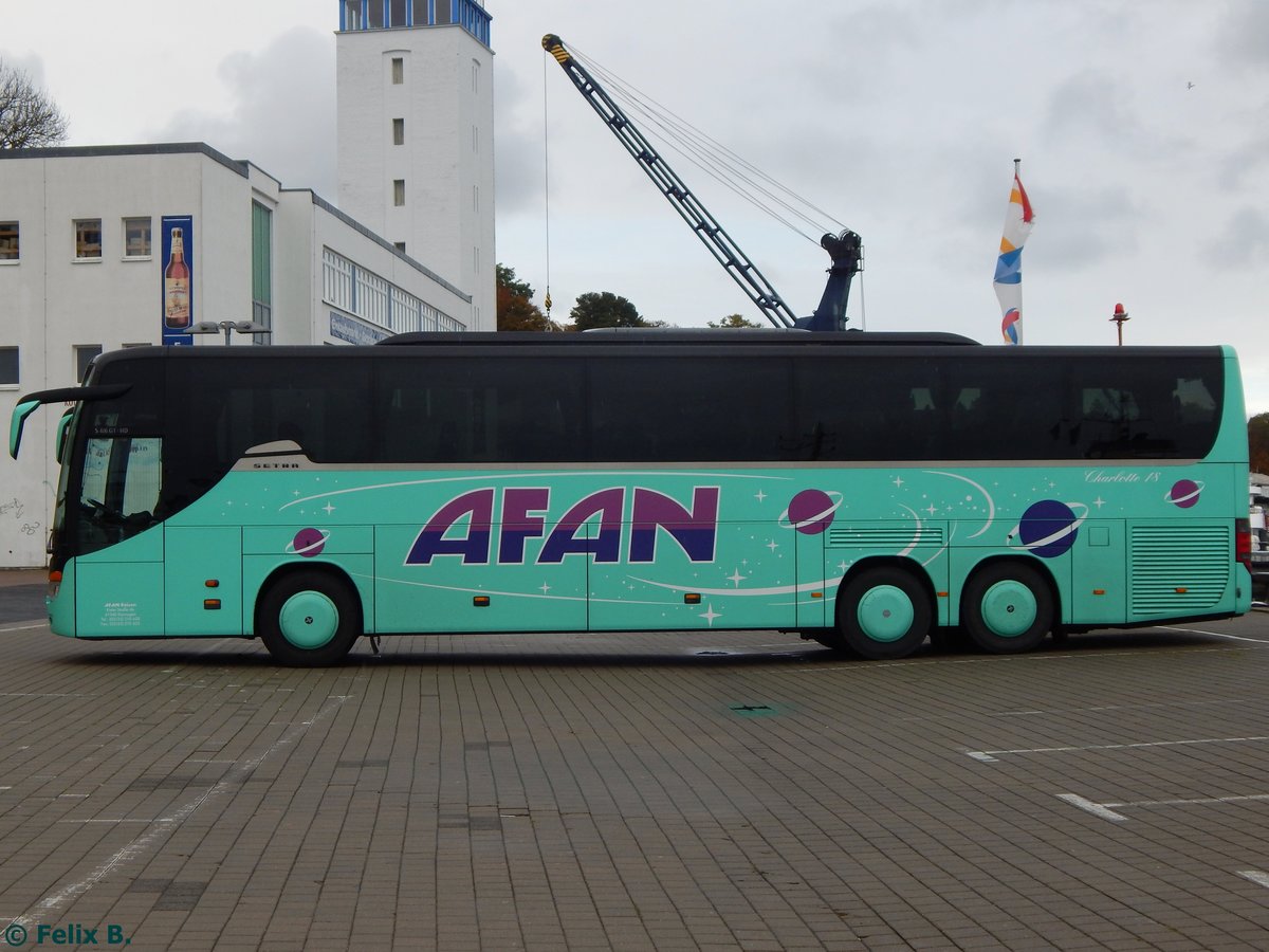 Setra 416 GT-HD von Afan aus Deutschland im Stadthafen Sassnitz.