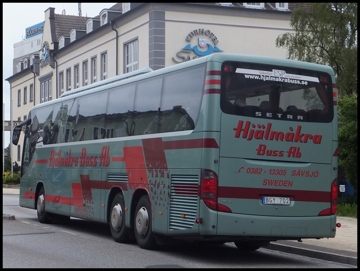 Setra 416 GT-HD von Hjälmakra Buss-ab aus Schweden in Sassnitz.
