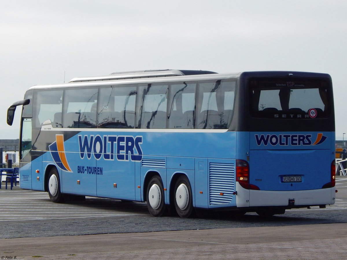 Setra 416 GT-HD von Wolters aus Deutschland im Stadthafen Sassnitz.