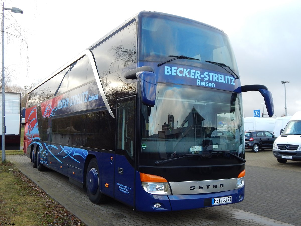 Setra 431 DT von Becker-Strelitz Reisen aus Deutschland in Neubrandenburg.