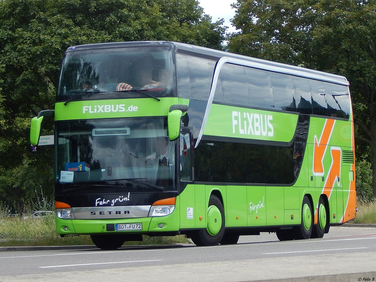 Setra 431 DT von Flixbus/Urban aus Deutschland in Karlsruhe.