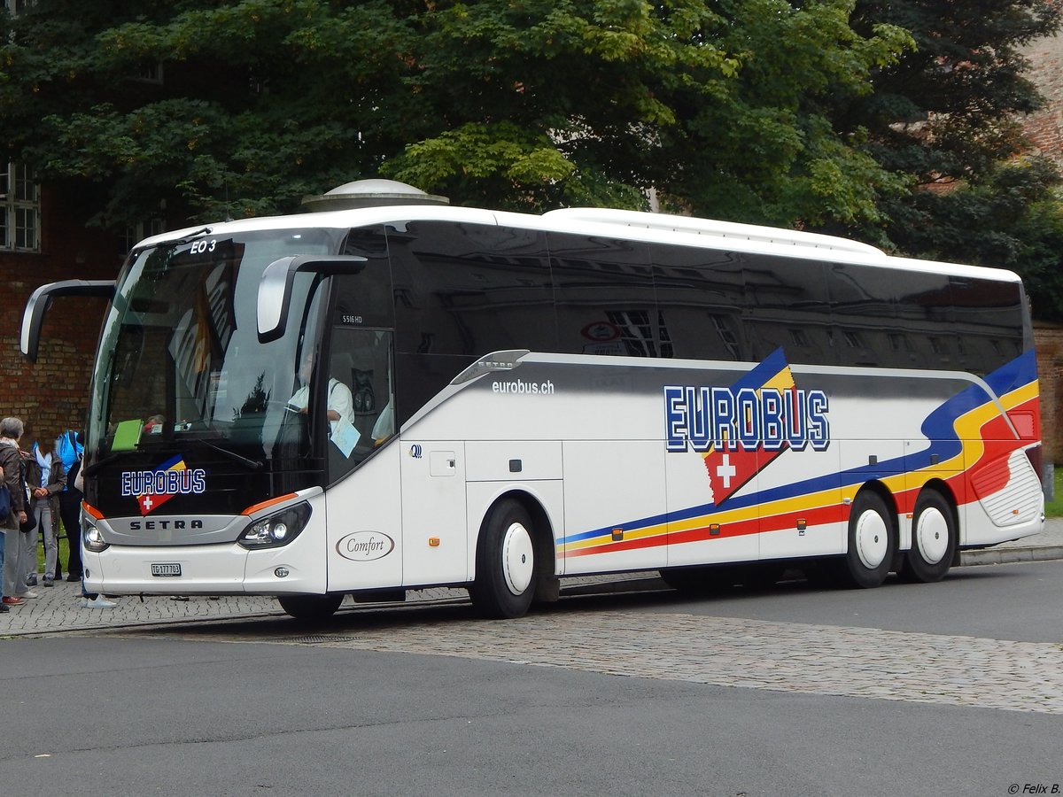 Setra 516 HD von Eurobus aus der Schweiz in Stralsund.
