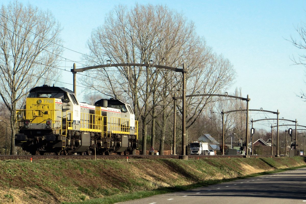 SNCB 7780 passiert am 24 Februar 2021 Boxtel.