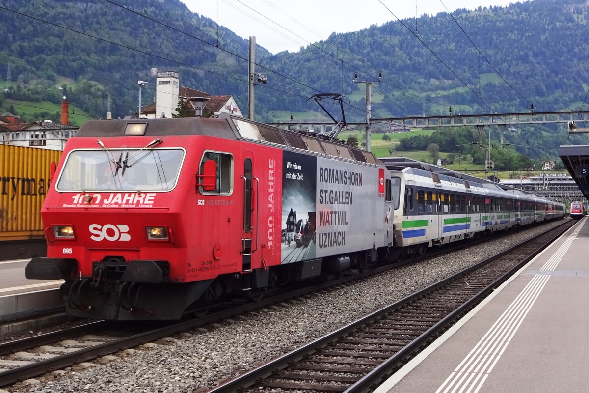 SOB 456 095 verlässt am 29 Mai 2019 Arth-Goldau.