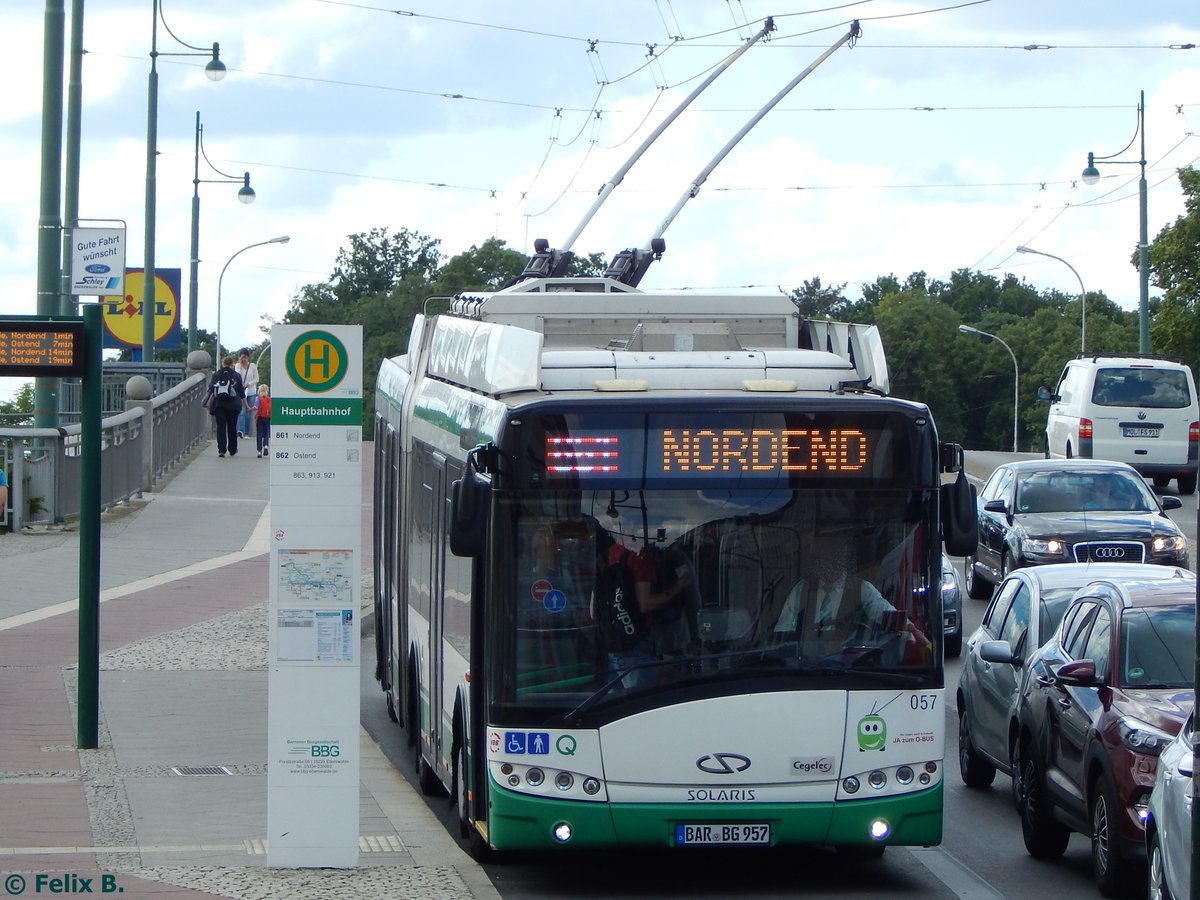 Solaris Trollino 18 der Barnimer Busgesellschaft in Eberswalde.