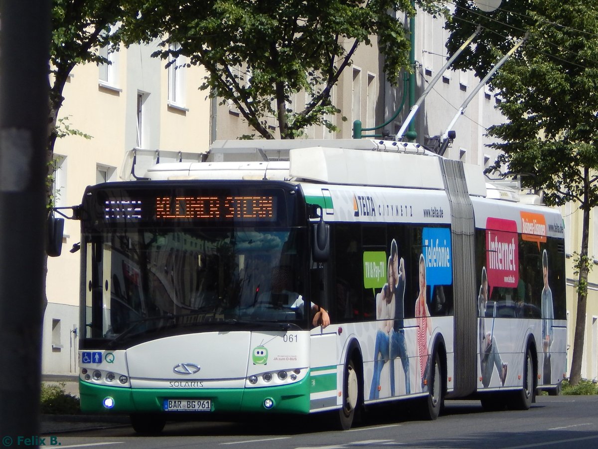 Solaris Trollino 18 der Barnimer Busgesellschaft in Eberswalde.