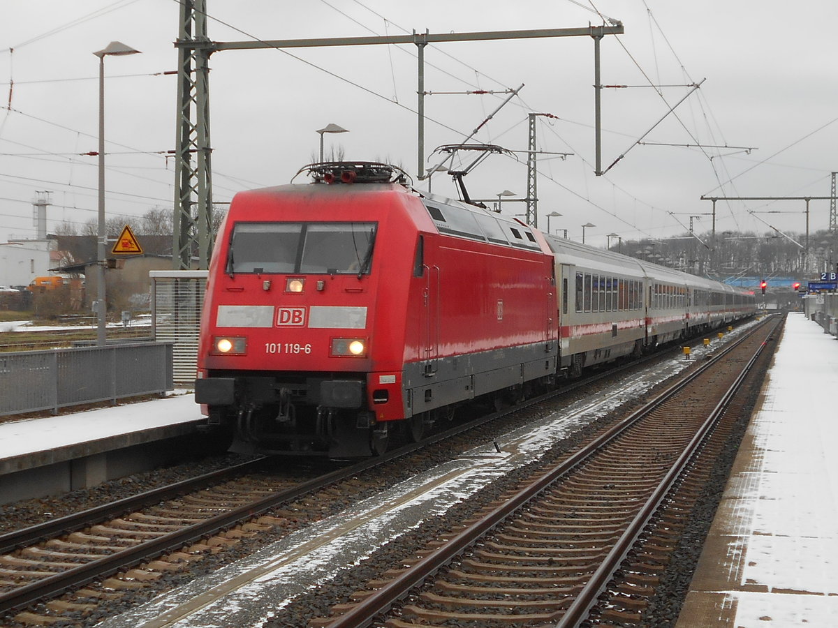 Störungsfrei erreichte,trotz bisschen Schnee,auch 101 119,am 19.Januar 2019,Bergen/Rügen.