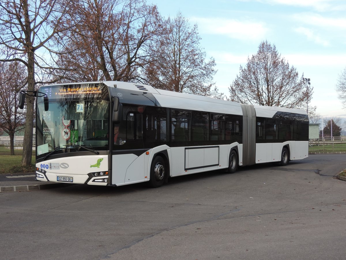 Strassburg - 9. Dezember 2016 : Solaris Urbino 18 IV als Testwagen in Eckwersheim.