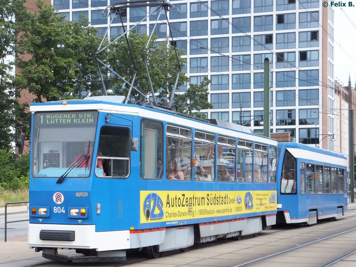 Tatra Straßenbahn NR. 804 der RSAG in Rostock.