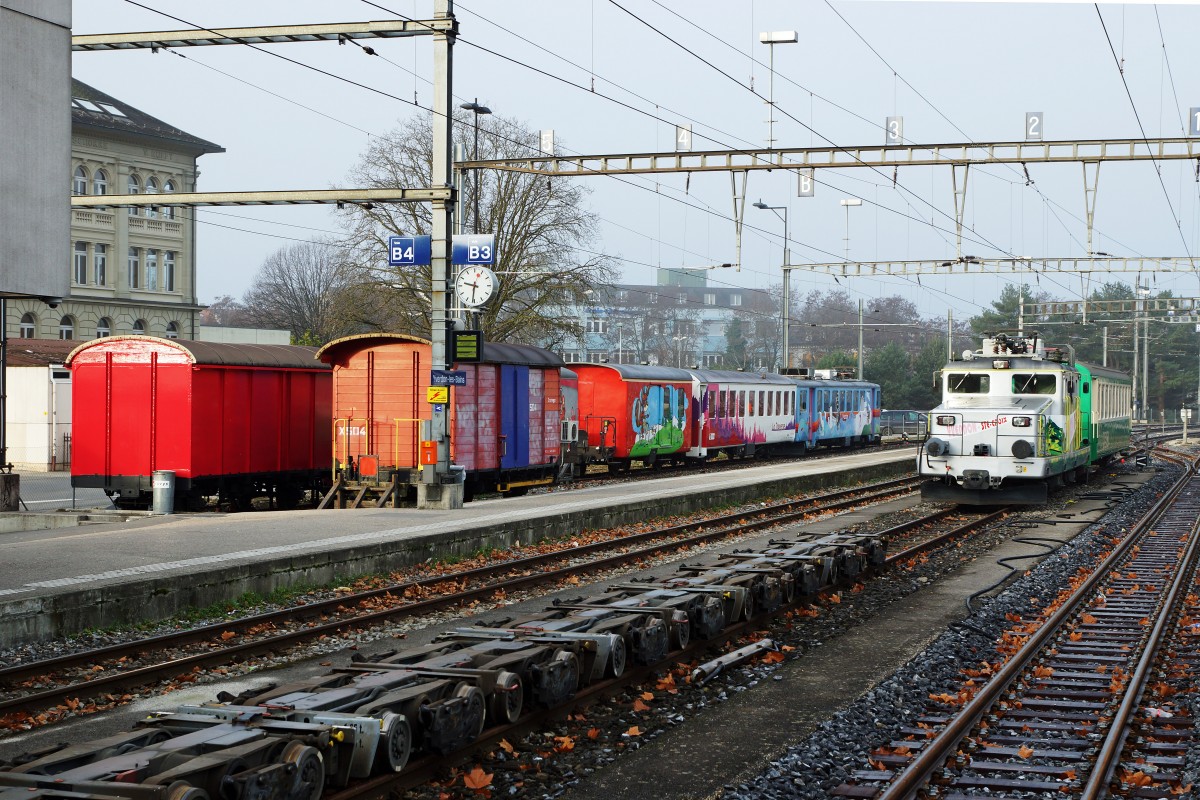 TRAVYS: Bahnhof Yverdon les Bains am 11. Dezember 2015.
Foto: Walter Ruetsch