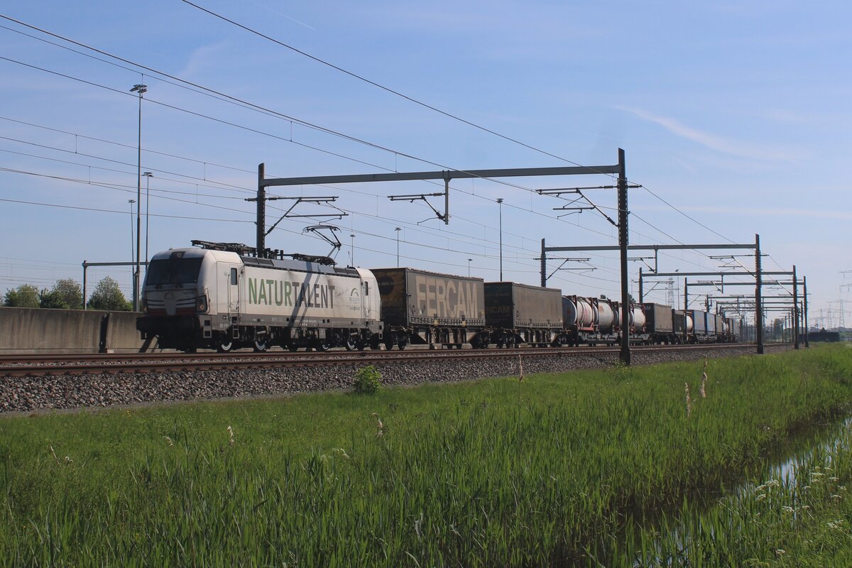 TX Log 193 596 'NATURTALENT' zieht ein KLV durch Valburg CUP am 30 April 2025.