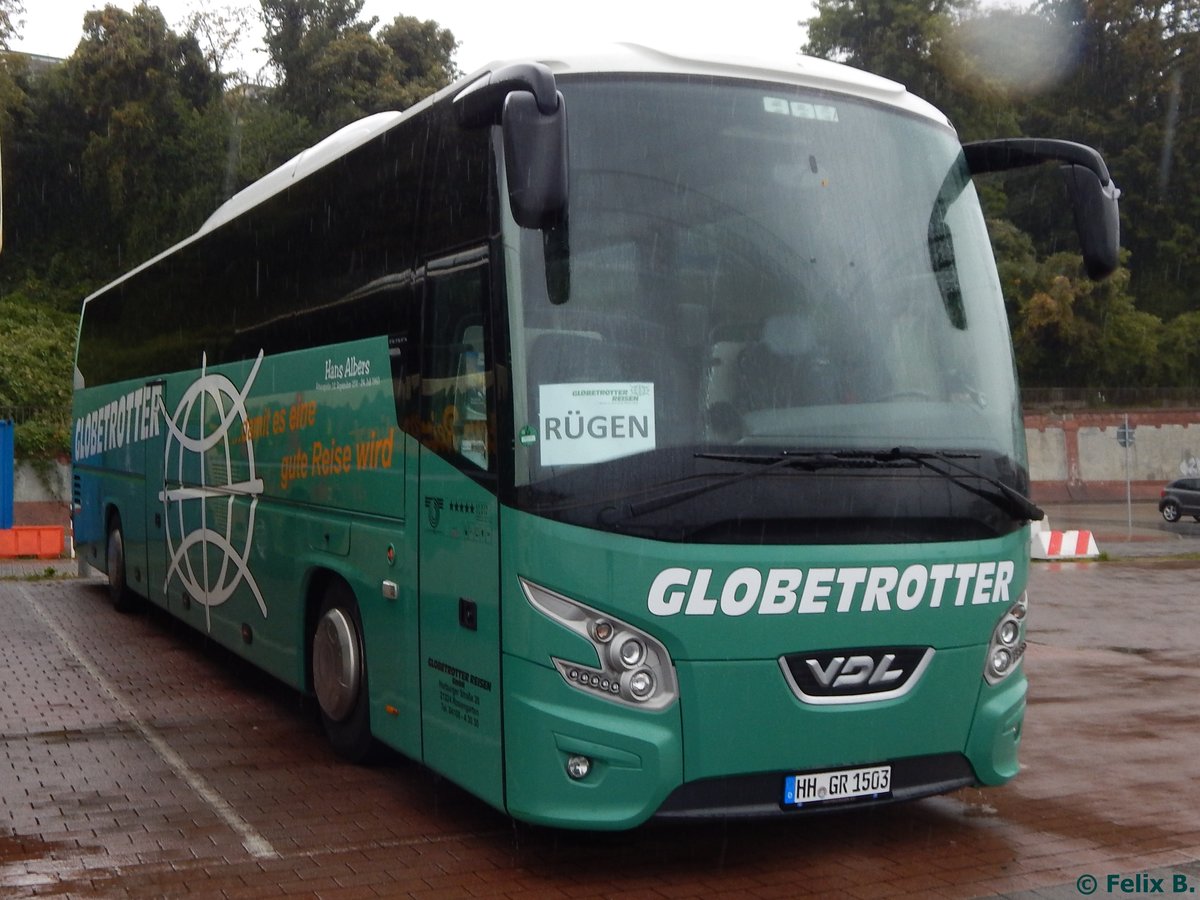 VDL Futura von Globetrotter aus Deutschland im Stadthafen Sassnitz. 