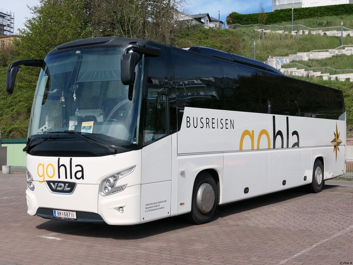 VDL Futura von Gohla aus Österreich im Stadthafen Sassnitz. VDL Futura von Gohla aus Österreich im Stadthafen Sassnitz.