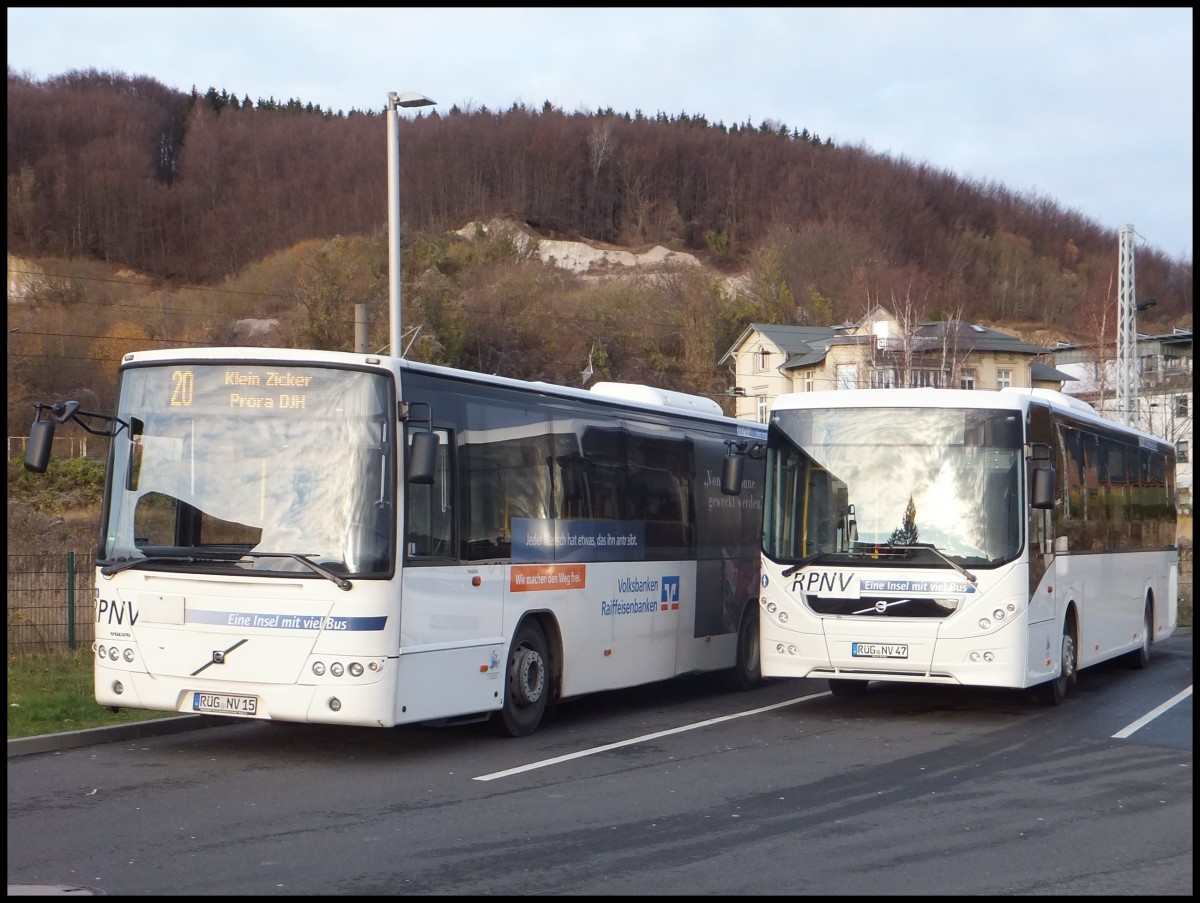 Volvo 8700 und Volvo 8900 der RPNV in Sassnitz.