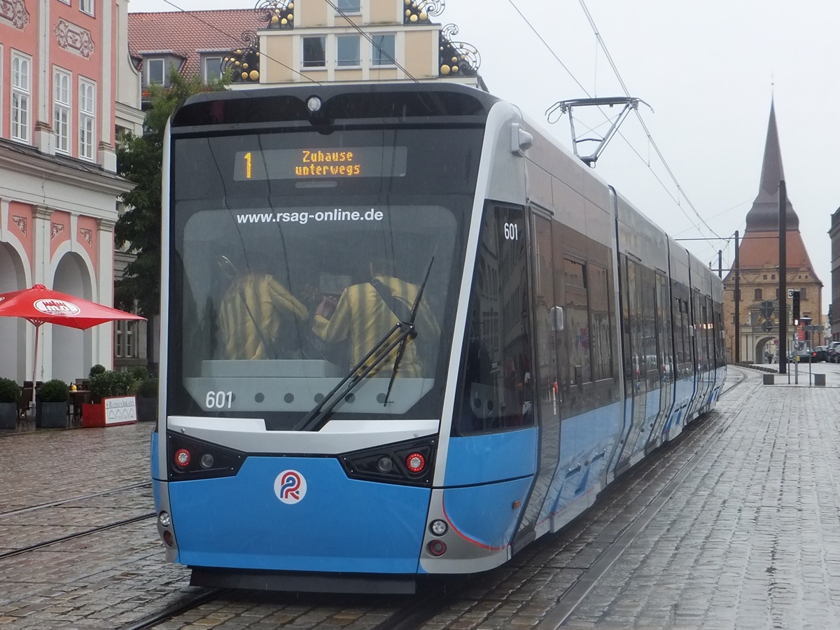 Vossloh 6N2 Nr. 601 der Rostocker Straßenbahn AG in Rostock.