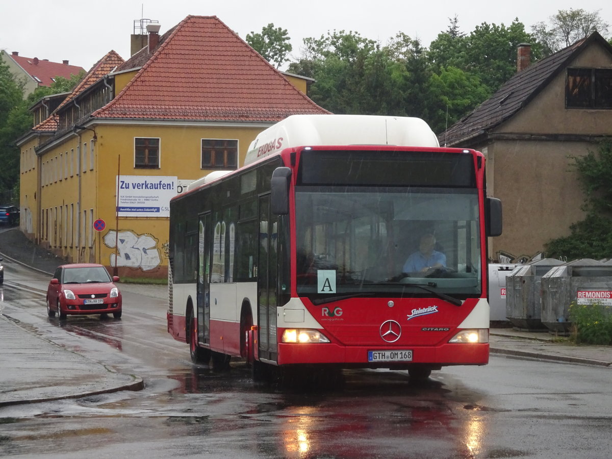 Wagen 168 von Steinbrck, ein Citaro CNG (ex Stadtbus Freising), ist am 12.07.17 auf der Linie A unterwegs.