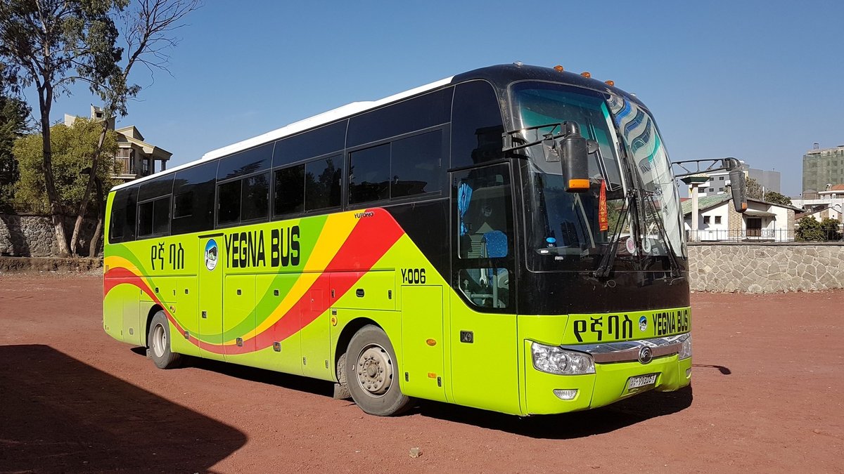 Yutong Reisebus in Addis Abeba 03/2019 gesehen.