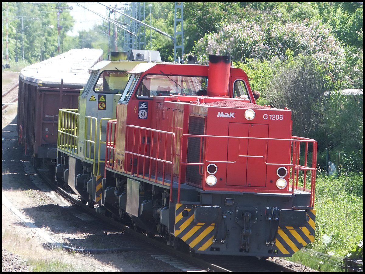 Zweimal MaK G 1206 in Lancken am 11.06.2013