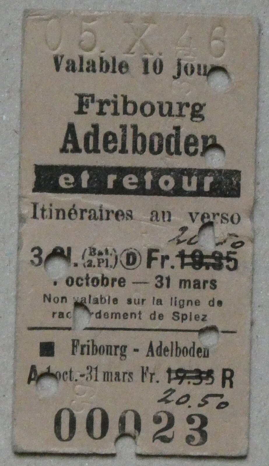 (283'376) - AFA-Einzelbillet vom 5. Oktober 1946 am 21. Dezember 2025 in Thun (Vorderseite)