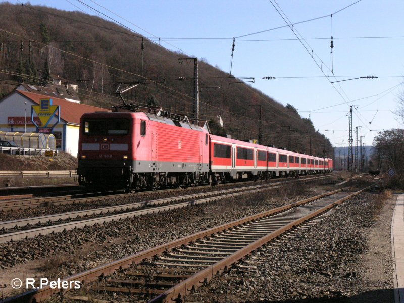 112 168-0 erreicht Gemnden mit ein Sandwitch RE Frankfurt/Main. 16.02.08