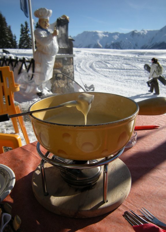 Rasch, damit nichts anbrennt, von der Walliser Alp ins Internet: Unser heute Mittag genossenes Fondue
29. Jan. 2009 