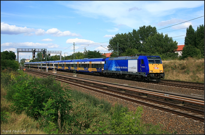 RBB 146 520-2  HSH Nordbank  mit dem X 80004 nach Leipzig Hbf (Berlin Bornholmer Str, 31.07.2009)