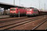 DB 143 641-9 und DB 140 782-4 (KWS/Einholmsa) geben sich ein Stelldichein in Berlin Sch�nefeld, 21.03.2009    Update zu 140 782: Am 18.12.2009 bei Bender verschrottet    Update zu 143 641: 2015 in