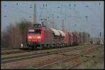 RAILION Logistics 145 062-6 und acht G�terwagen (DB Schenker Rail Deutschland AG, NVR-Nummer: 91 80 6145 062-6 D-DB, gesehen Nuthetal-Saarmund 07.04.2010 - Update: In Rostock-Seehafen zI; 03.08.2012 in Rostock-Seehafen z; 11.09.2012 wiD)
