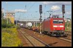 DB 145 051-9 mit gemischtem G�terzug (NVR-Nummer: 91 80 6145 051-9 D-DB, gesehen Berlin Sch�nefeld Flughafen 05.09.2010)