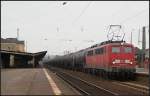 DB Schenker 139 262-0 �bernimmt einen Kesselwagenzug in Bebra, 14.10.2010 (ex 110 262-3)