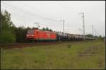 DB Schenker 145 022-0 mit Kesselzug am 10.05.2012 in Berlin Wuhlheide